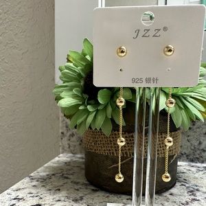 925 silver needle earring